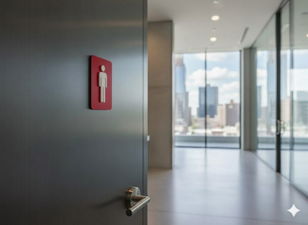 WC Schild Herren rot weiß