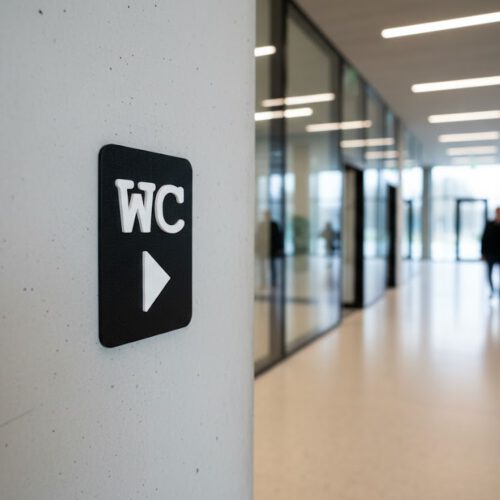 WC Schild rechts schwarz weiß