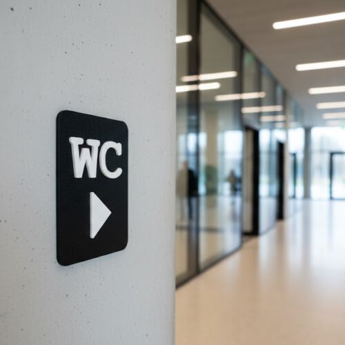 WC Schild rechts schwarz weiß