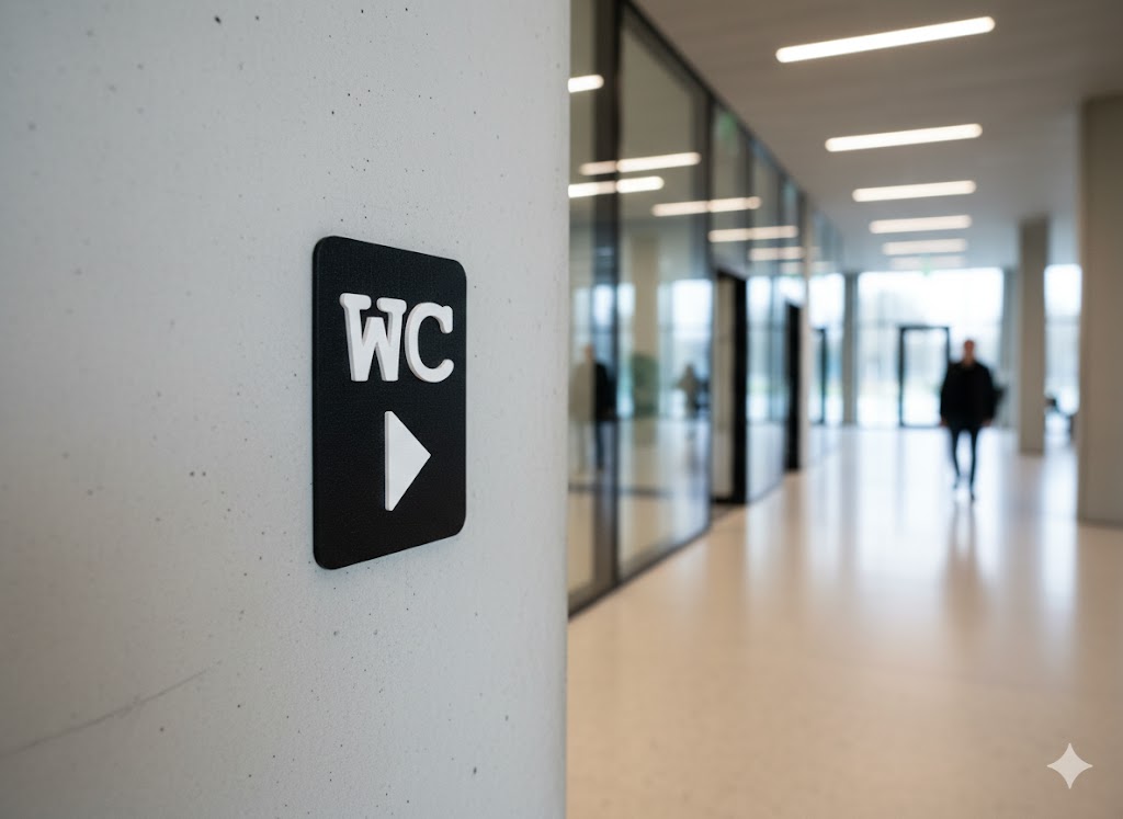 WC Schild rechts schwarz weiß