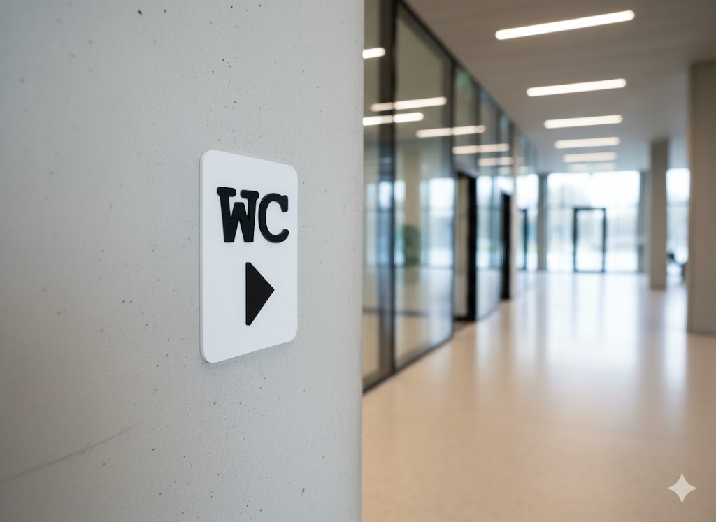 WC Schild rechts weiß schwarz