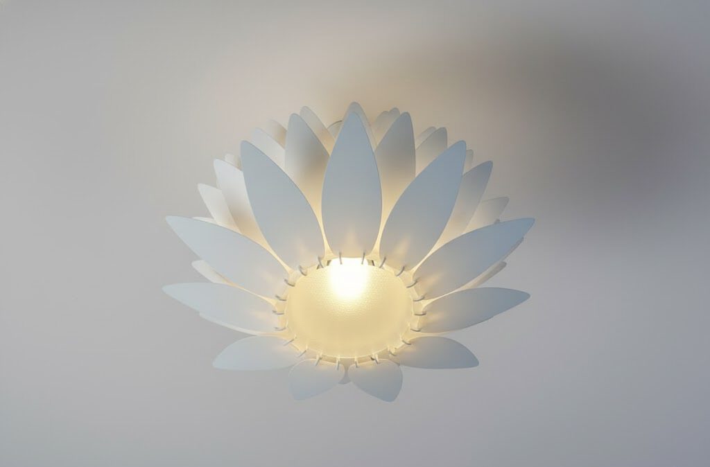 Lampenschirm Sunflower eingeschaltet nah